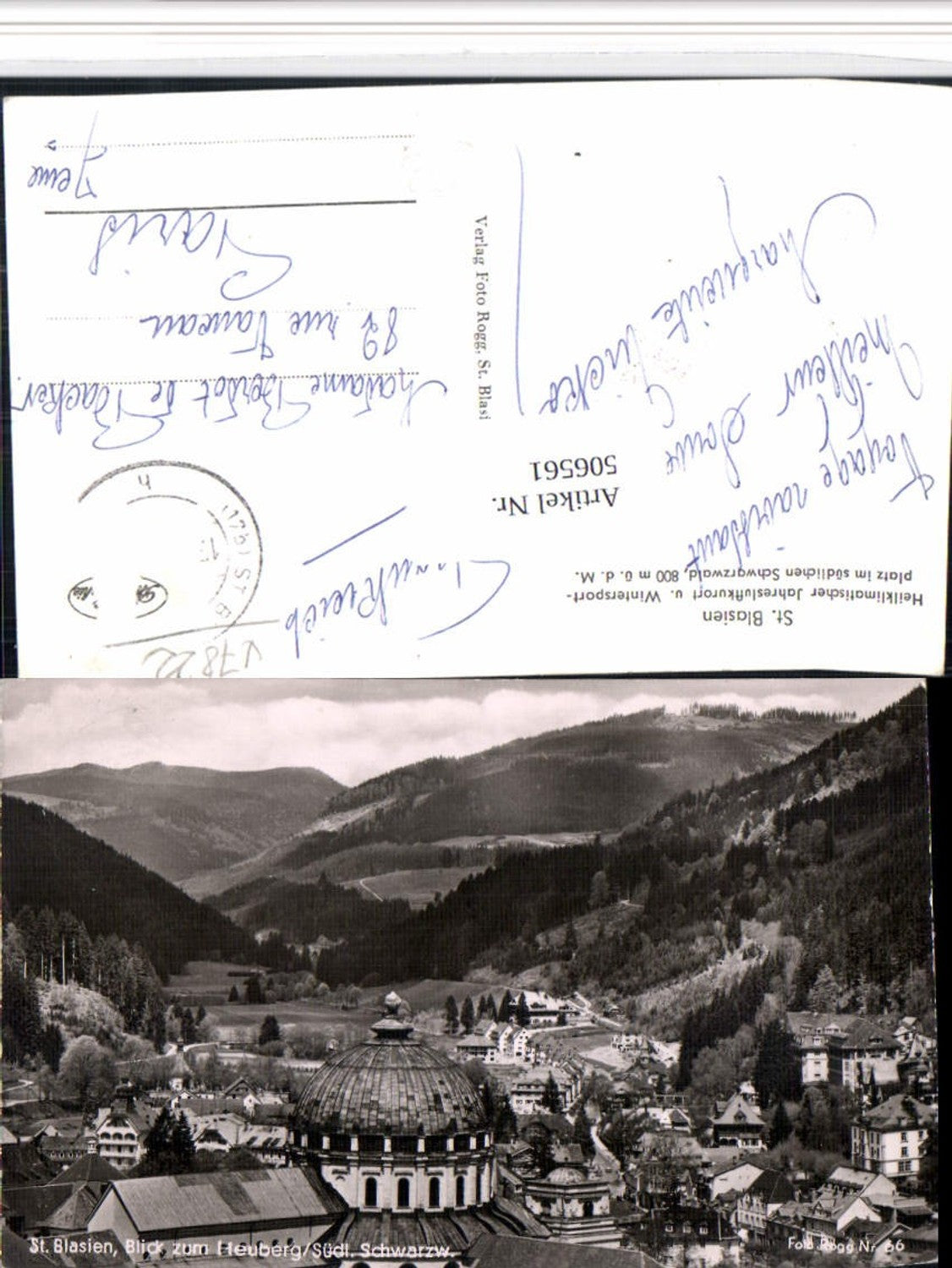 506561,St. Blasien im Schwarzwald Teilansicht m. Heuberg