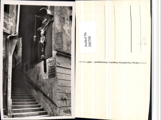 506768,Salzburg Kapuzinerstiege Stiege Kruzifix pub Franz Schilcher 1107