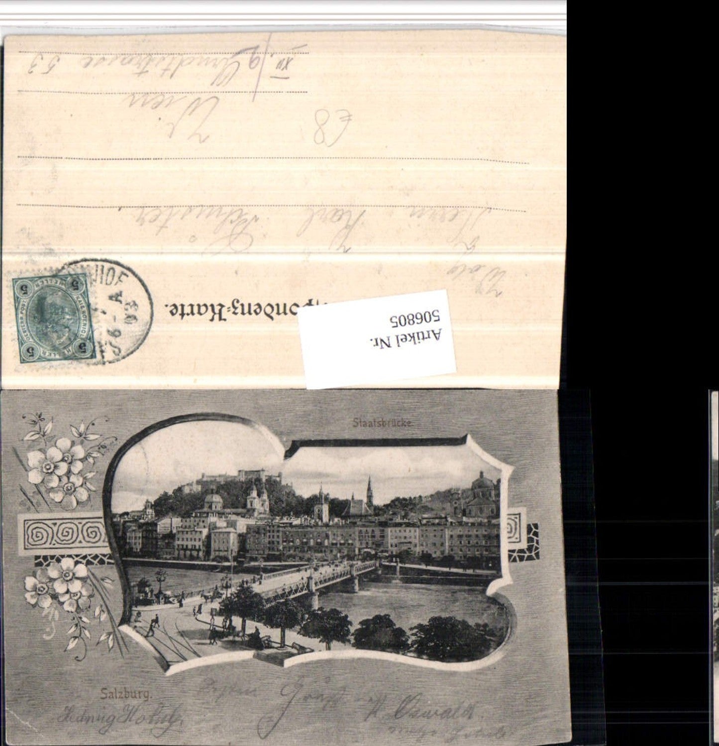 506805,Salzburg Teilansicht Staatsbrücke Passepartout