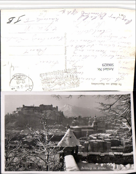 506829,Salzburg Altstadt vom Kapuzinerberg Festung Winterbild
