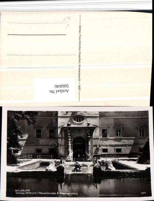 506846,Salzburg Schloss Hellbrunn Wasserkünste Regengrotte pub F. Schilcher 1177