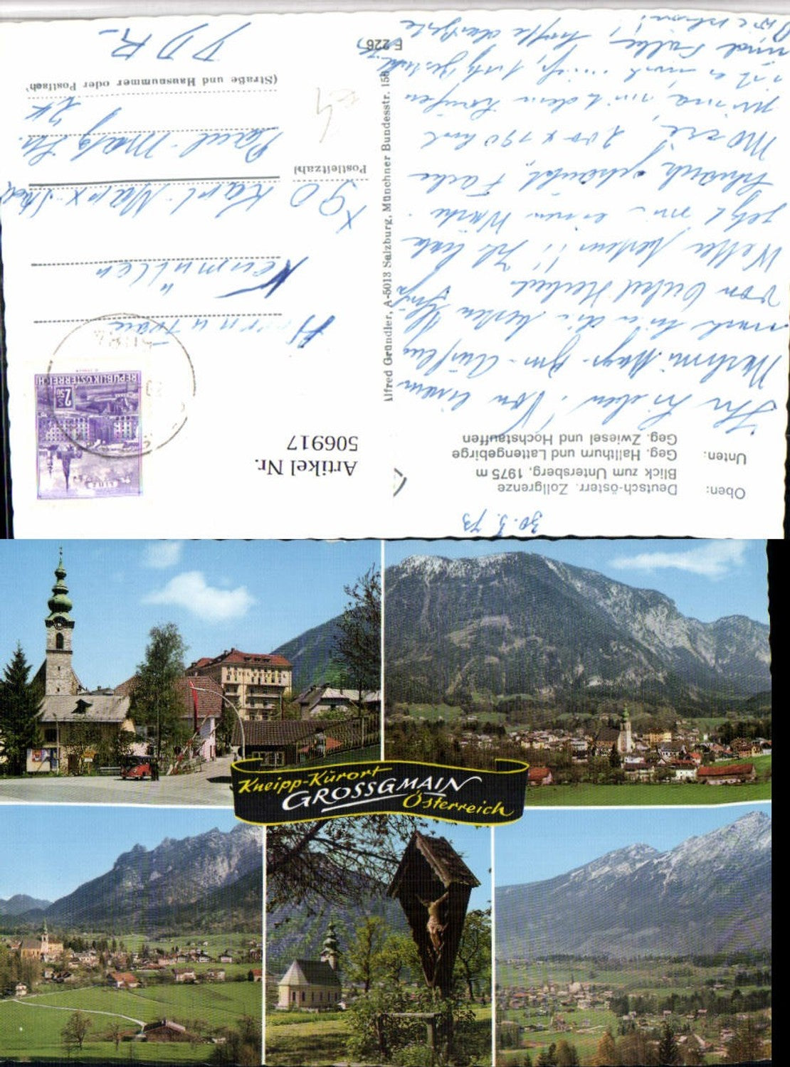 506917, Großgmain Total wayside cross church hotel multi-view map