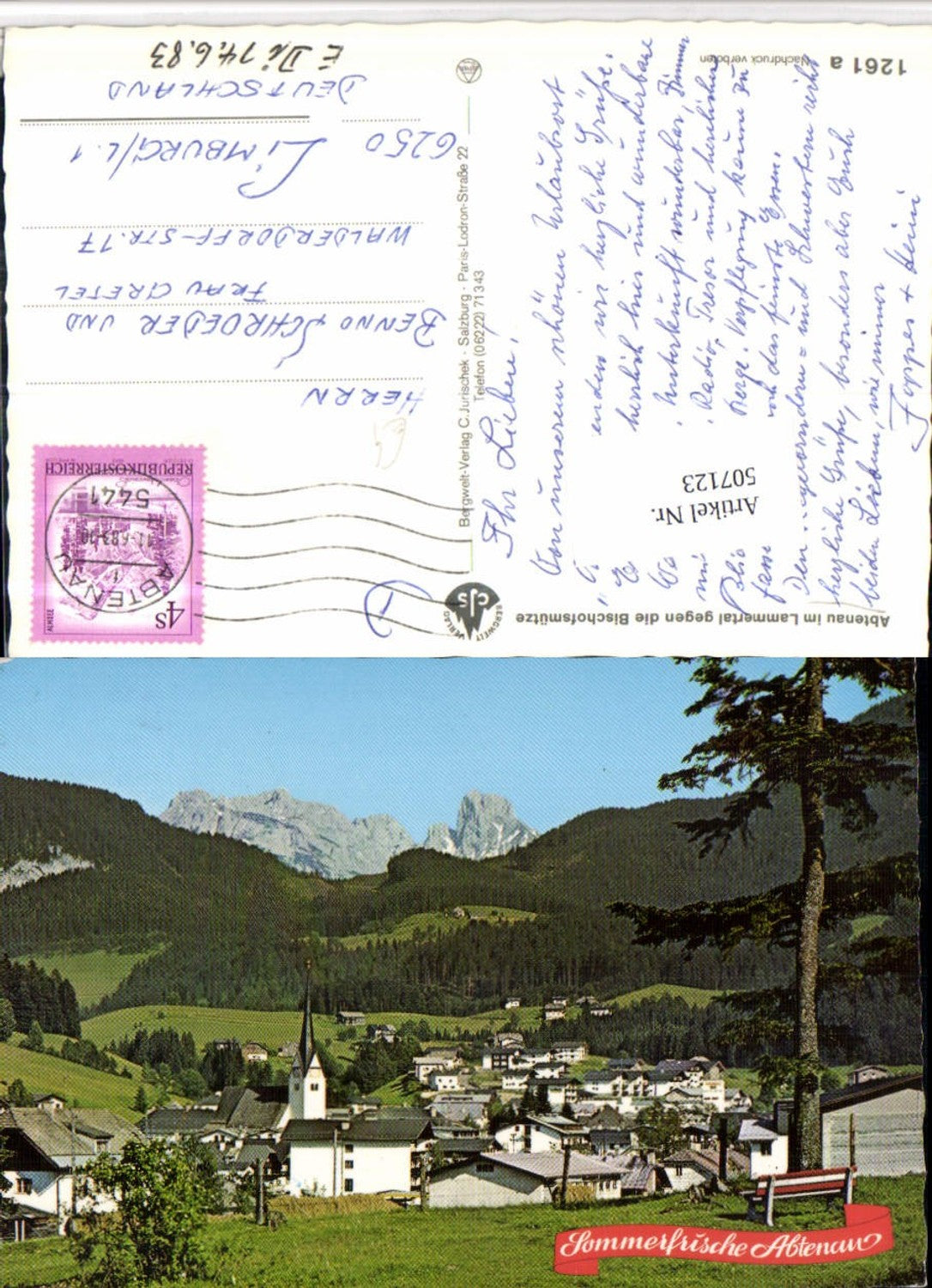 507123,Abtenau im Lammertal Totale geg. Bischofsmütze Bergkulisse