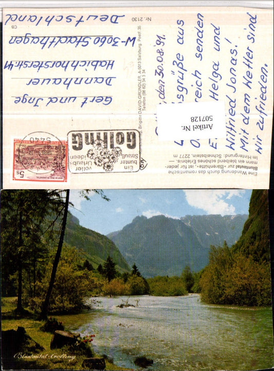 507128,Bluntautal zur Bärenhütte b. Golling Fluss Bergkulisse