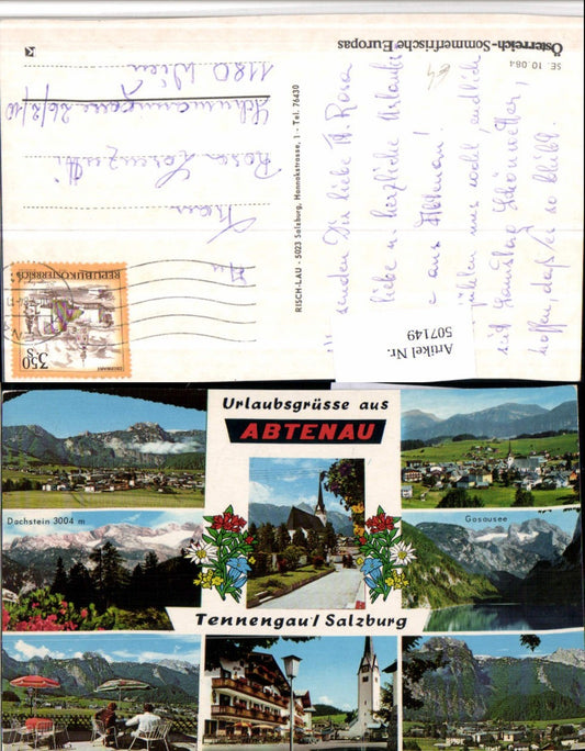 507149,Abtenau Totale Gosausee Kirche Mehrbildkarte pub Risch-Lau