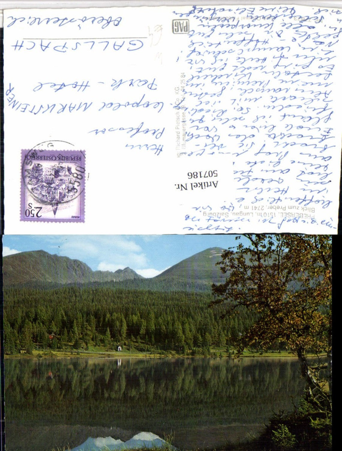 507186, Prebersee Lake near Tamsweg opposite Preber mountain scenery