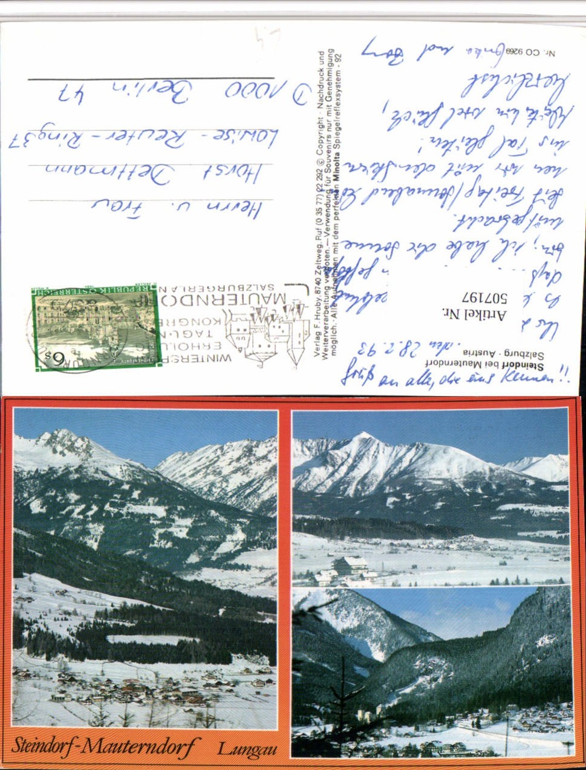 507197,Steindorf b. Mauterndorf Totale Bergkulisse Mehrbildkarte
