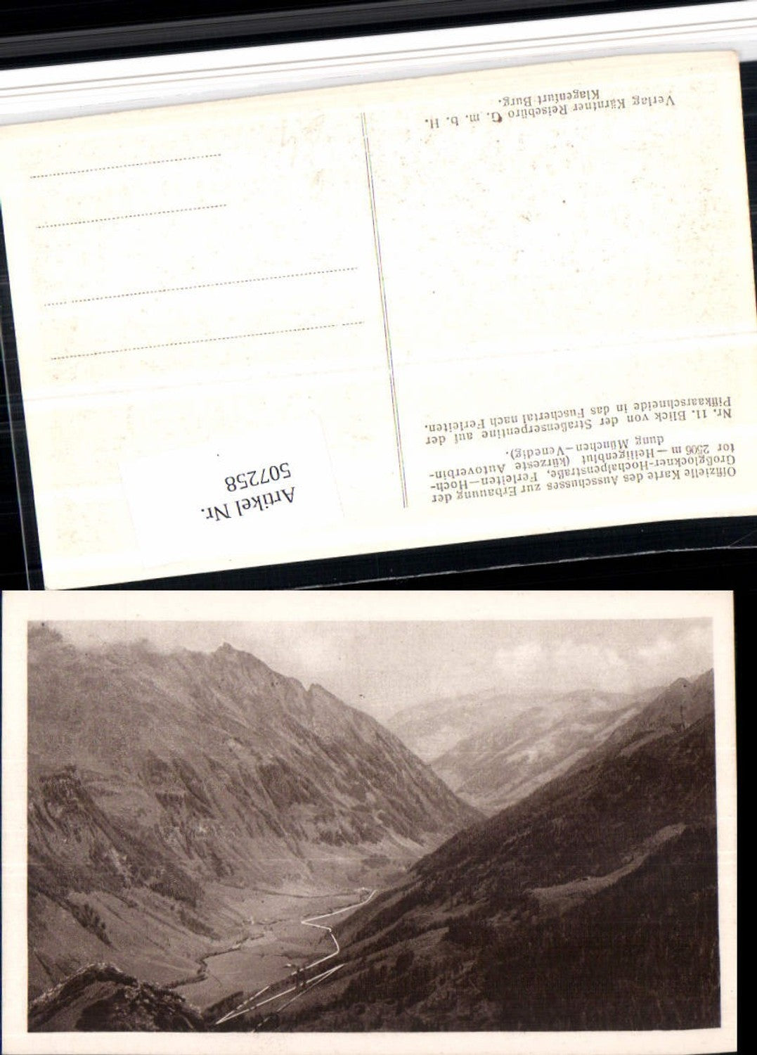 507258,Blick von d. Straßenserpentine ins Fuschertal b. Fusch Bergkulisse