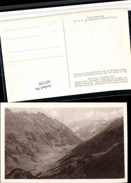 507258,Blick von d. Straßenserpentine ins Fuschertal b. Fusch Bergkulisse