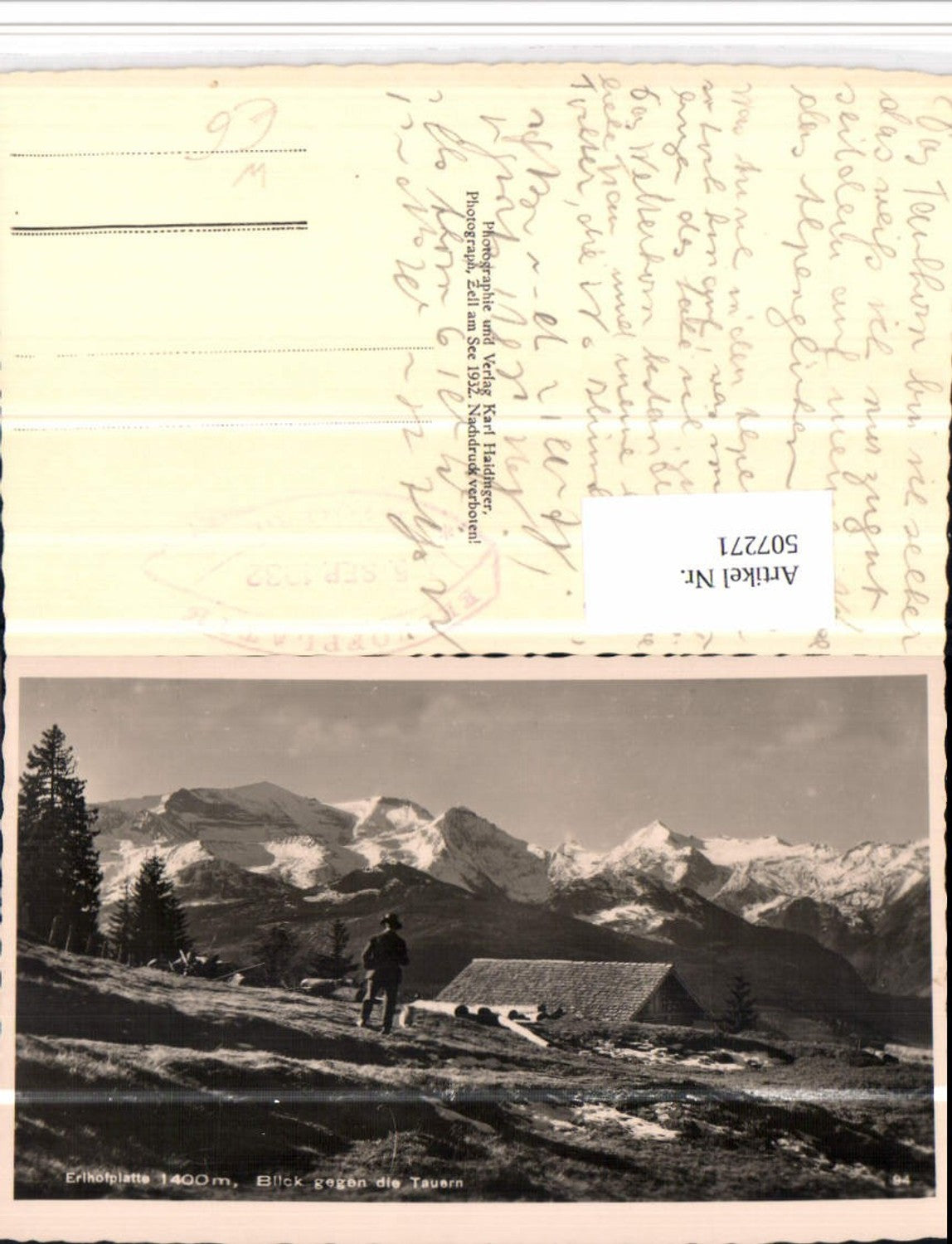 507271,Erlhofplatte b. Zell am See geg. Tauern Bergkulisse