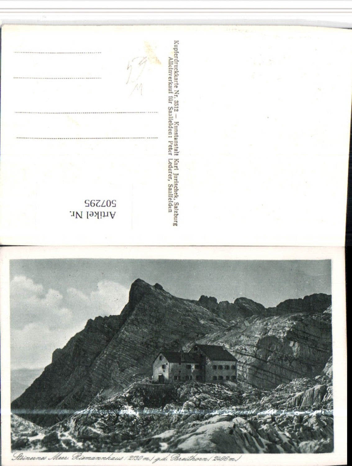 507295,Riemannhaus Berghütte b. Maria Alm geg. Breithorn Bergkulisse