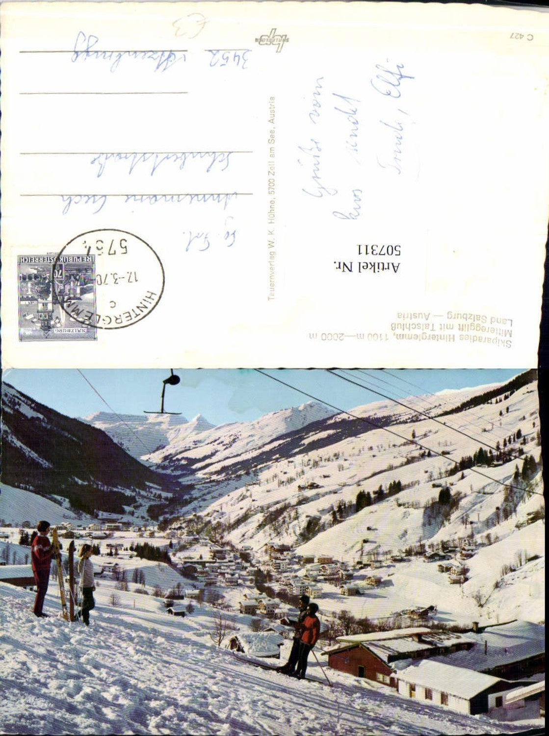 507311,Hinterglemm Totale Skilift Bergkulisse Winterbild