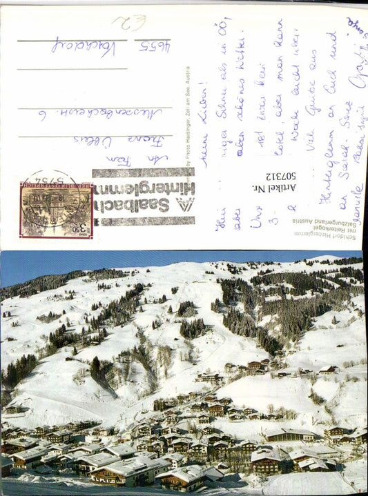 507312,Hinterglemm Totale m. Reiterkogel Bergkulisse Winterbild