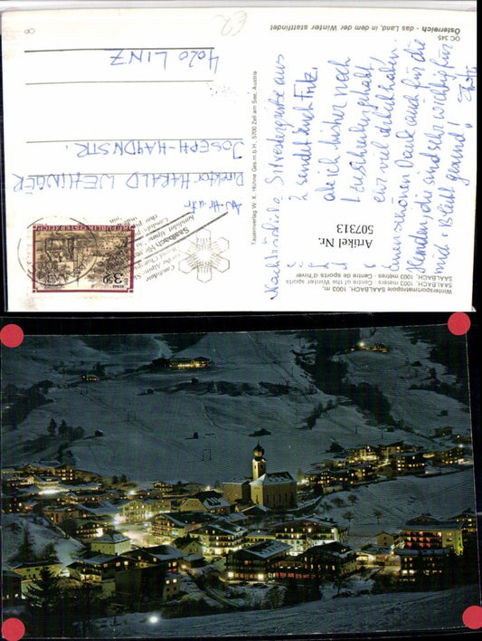 507313,Saalbach Totale b. Nacht Winterbild