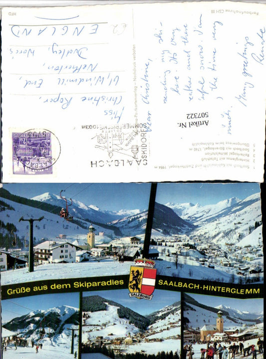 507322,Saalbach Hinterglemm Totale Sessellift Winterbilder Mehrbildkarte