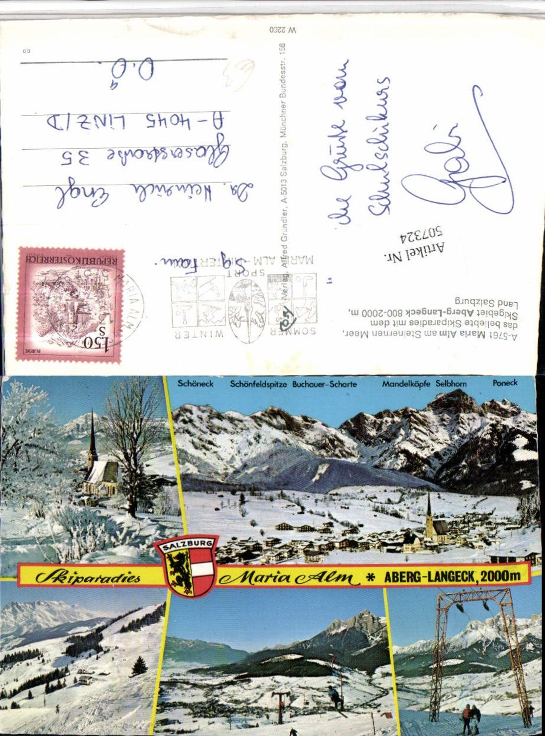 507324,Maria Alm Steinernen Meer Totale Skilift Winterbilder Mehrbildkarte pub Cosy