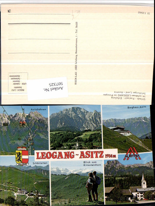 507325,Leogang Asitz Totale Sessellift Berghaus Mehrbildkarte