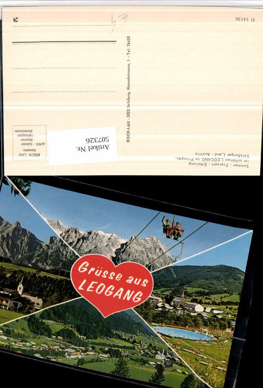 507326,Leogang Totale Sessellift Schwimmbad Mehrbildkarte