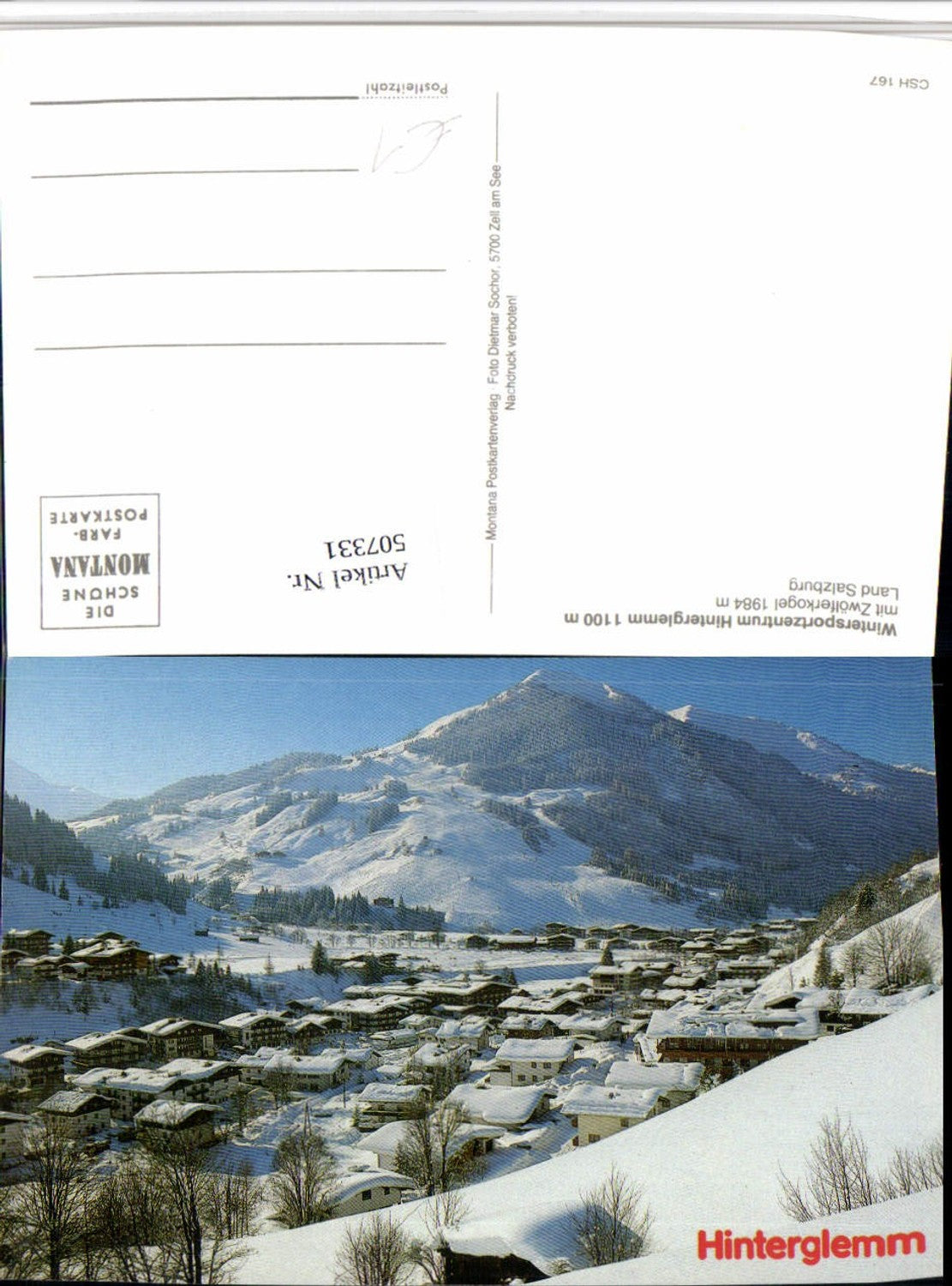 507331,Hinterglemm Totale m. Zwölferkogel Bergkulisse Winterbild