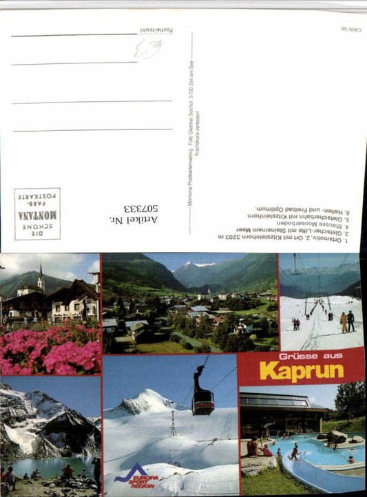 507333,Kaprun Totale Seilbahn Skilift Schwimmbad Mehrbildkarte