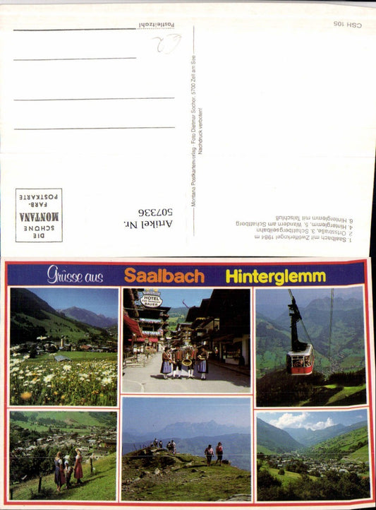 507336,Saalbach Hinterglemm Totale Straßenansicht Tracht Seilbahn Mehrbildkarte