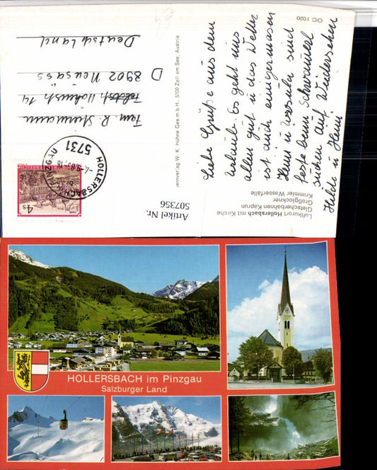 507356,Hollersbach Totale Kirche Seilbahn Wasserfall Mehrbildkarte