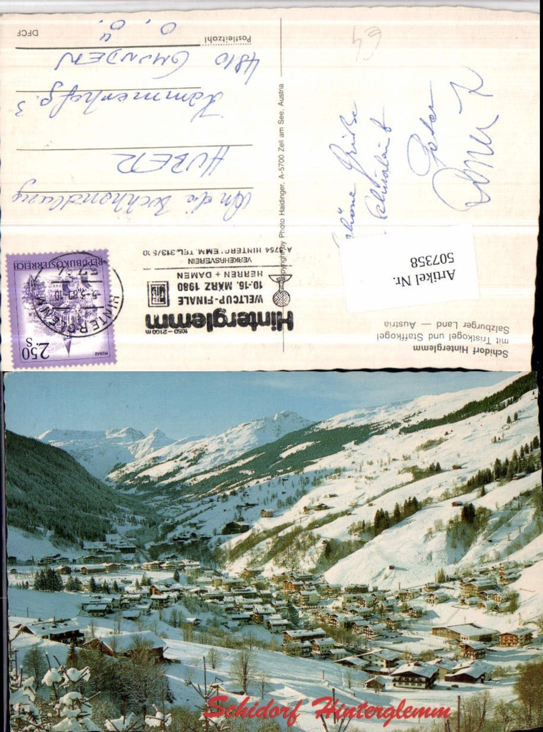 507358,Hinterglemm Totale m. Tristkogel Bergkulisse Winterbild