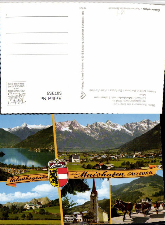 507359,Maishofen Totale Zeller See Kirche Almabtrieb Mehrbildkarte pub Cosy