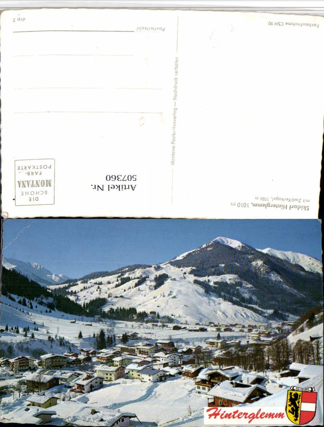 507360,Hinterglemm Totale m. Zwölferkogel Bergkulisse Winterbild