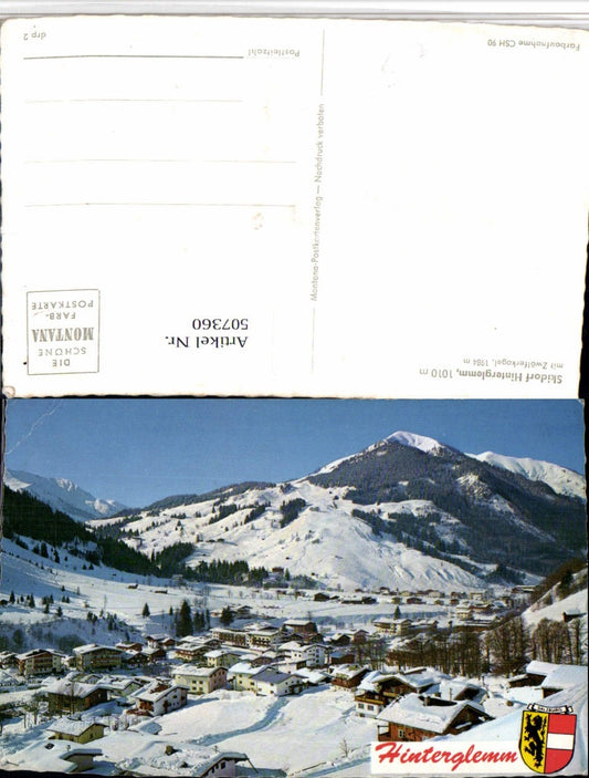 507360,Hinterglemm Totale m. Zwölferkogel Bergkulisse Winterbild