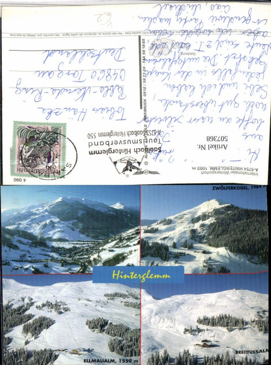 507368,Hinterglemm Totale Ellmaualm Mehrbildkarte pub Alpine Luftbild