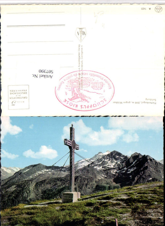 507390,Plattenkogel b. Krimml Gipfelkreuz geg. Wildkar Bergkulisse