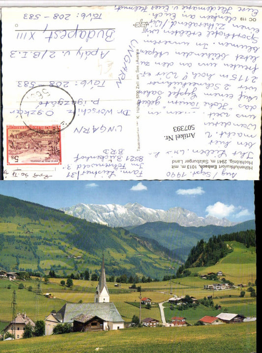 507393,Embach Totale Kirche m. Hochkönig Bergkulisse