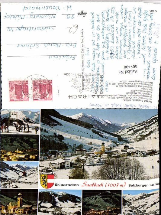 507400,Saalbach Totale Sessellift Winterbilder Mehrbildkarte