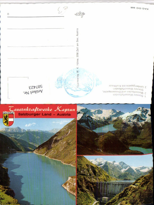 507423,Kaprun Tauernkraftwerk Talsperre Stausee Mehrbildkarte