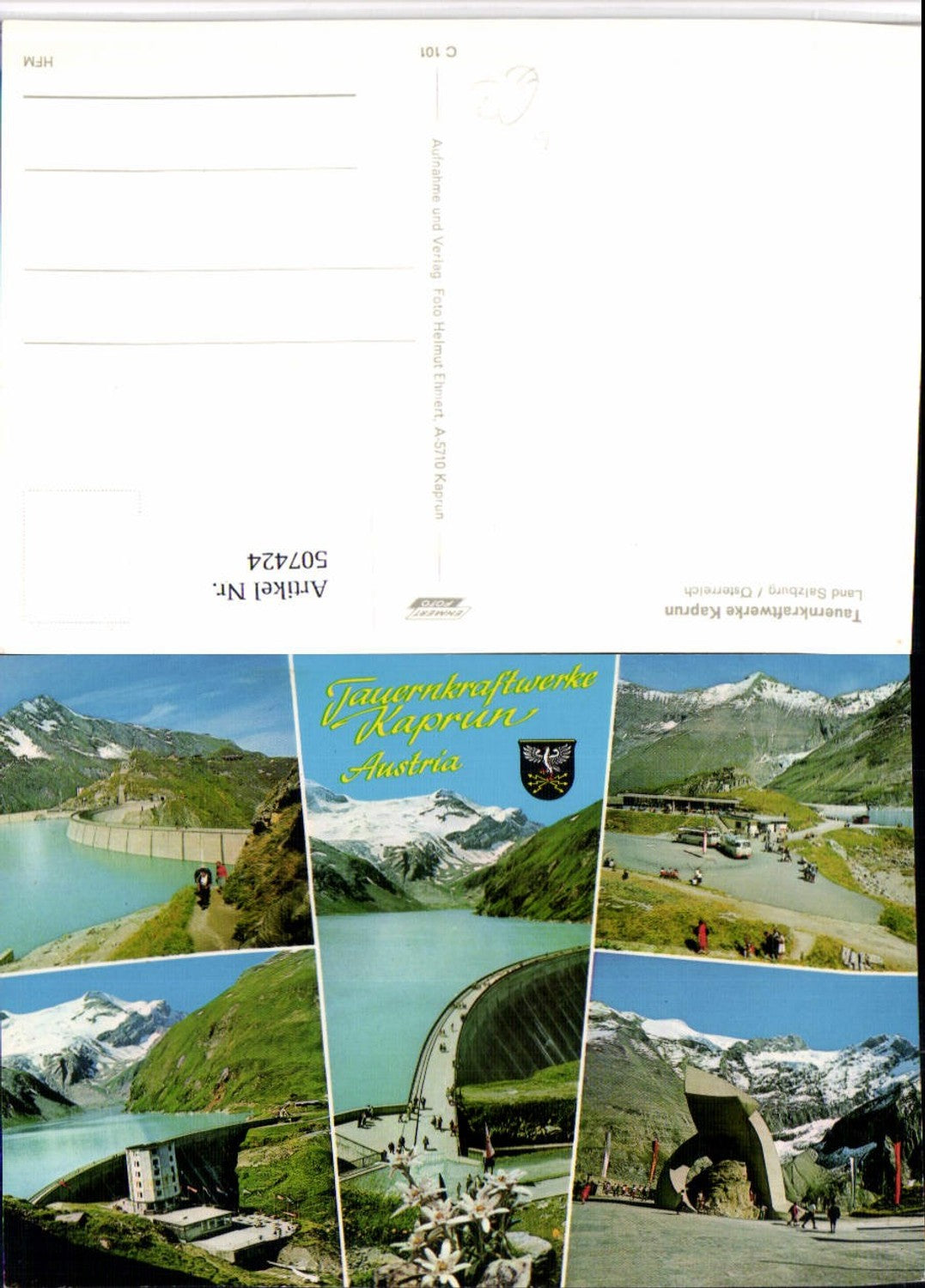 507424,Kaprun Tauernkraftwerk Talsperre Denkmal Mehrbildkarte