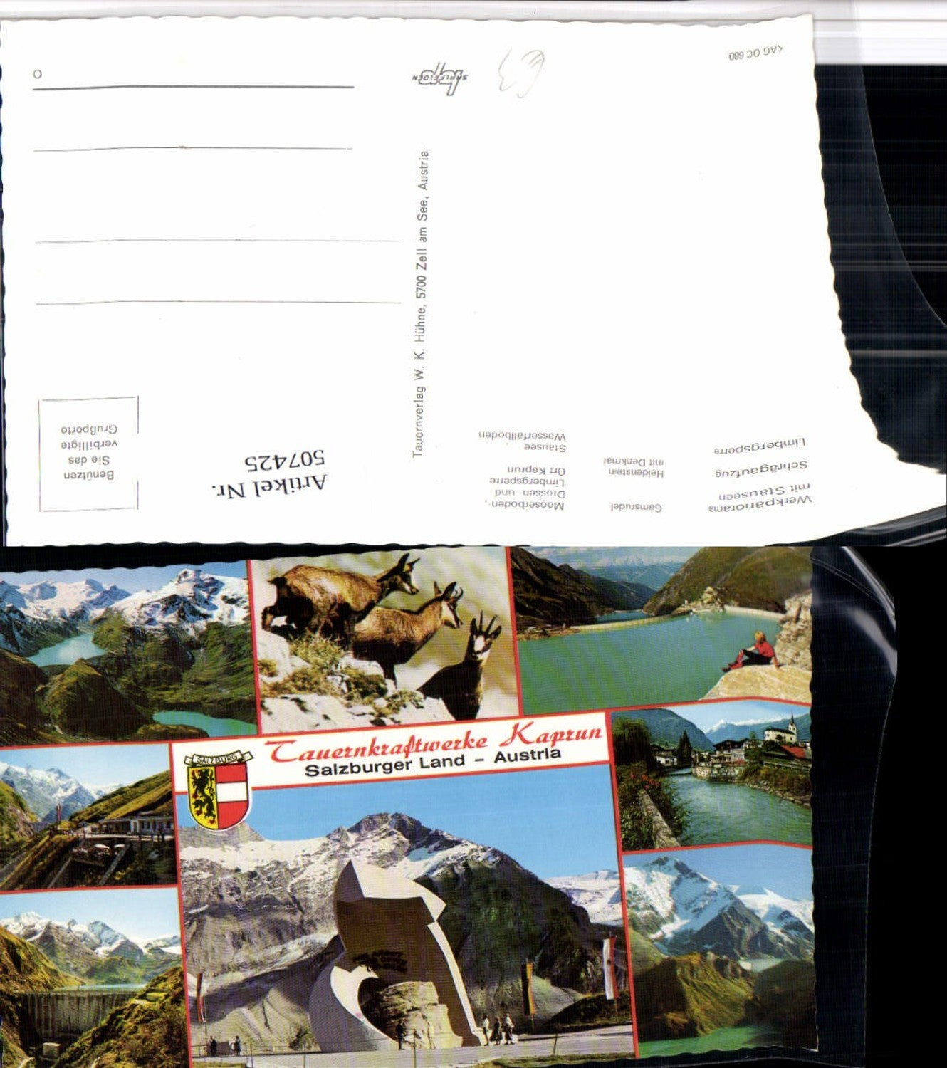 507425,Kaprun Tauernkraftwerk Talsperre Schrägaufzug Gämse Mehrbildkarte