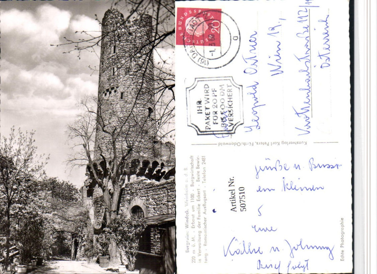 507510,Weinheim an d. Bergstraße Burgruine Windeck Turm