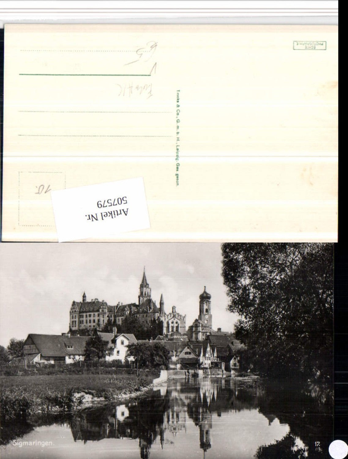 507579,Foto AK Sigmaringen Teilansicht m. Schloss pub Trinks & Co 17