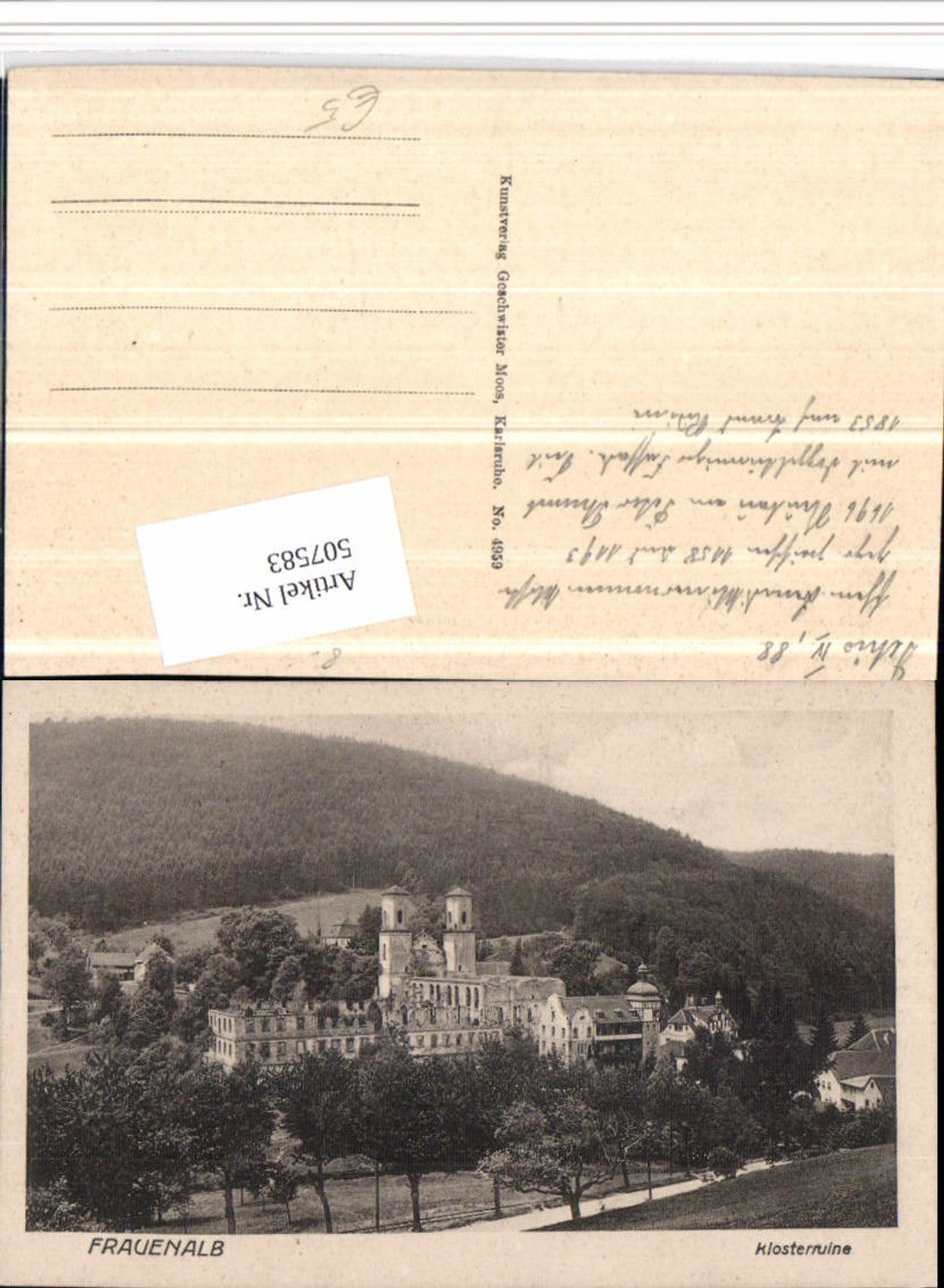 507583,Frauenalb b. Marxzell Klosterruine Ruine