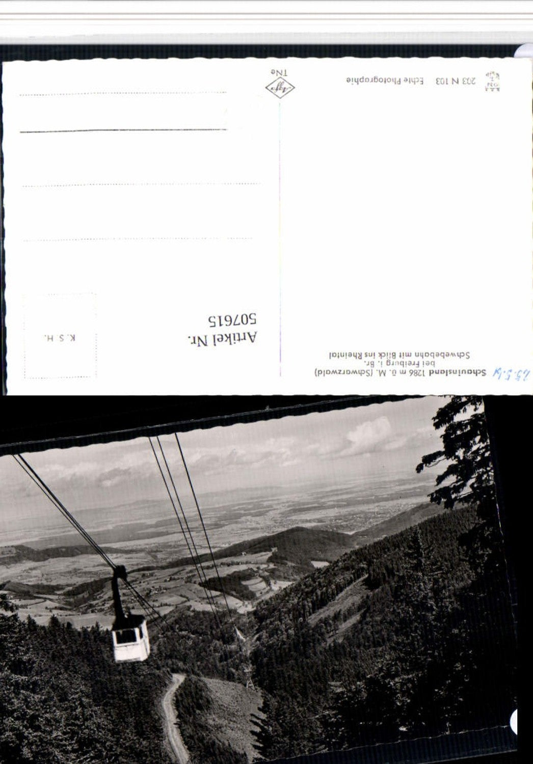 507615,Schauinsland b. Freiburg im Breisgau Seilbahn m. Blick ins Rheintal