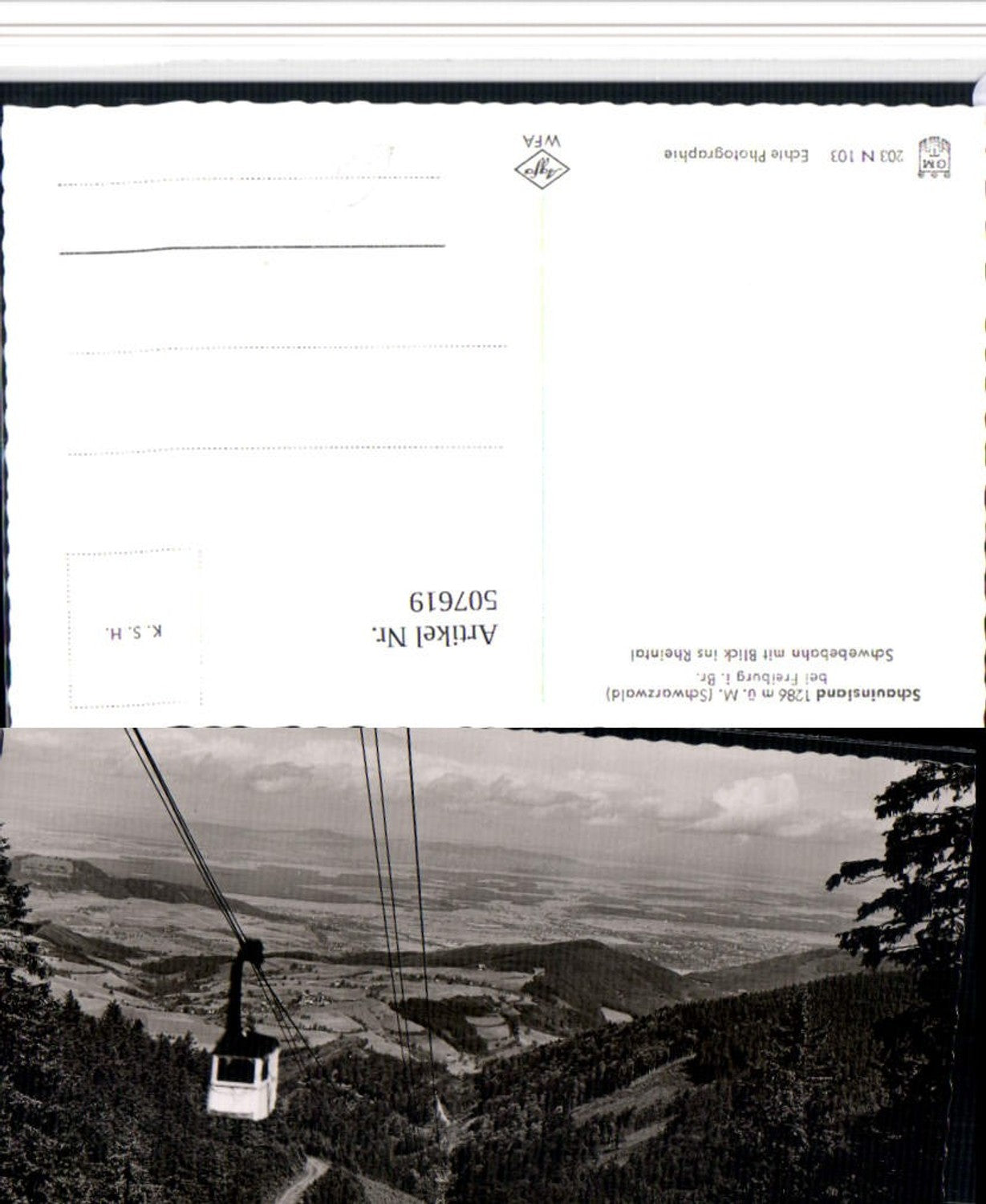 507619,Schauinsland b. Freiburg Seilbahn m. Blick ins Rheintal