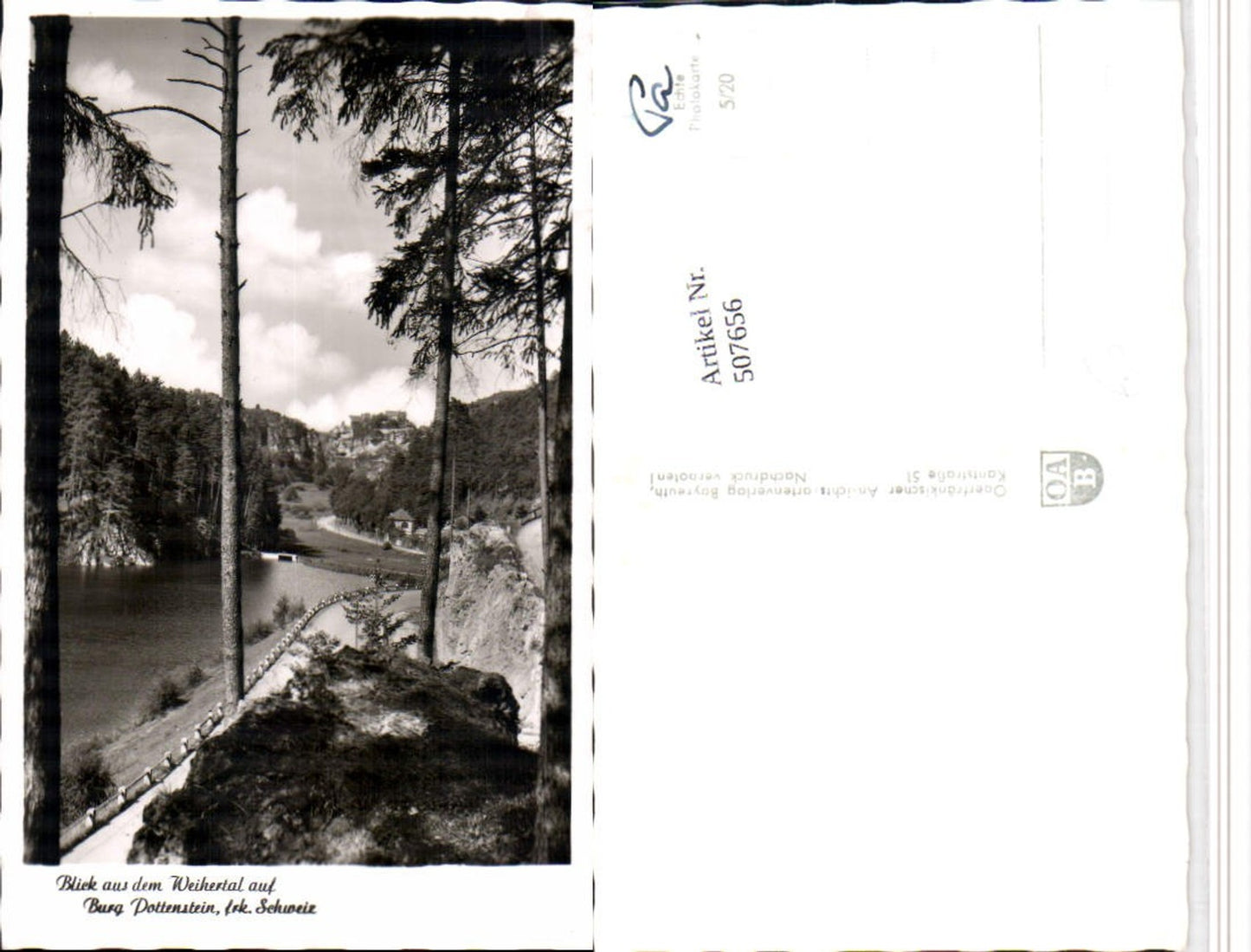 507656,Blick aus dem Weihertal auf Burg Pottenstein
