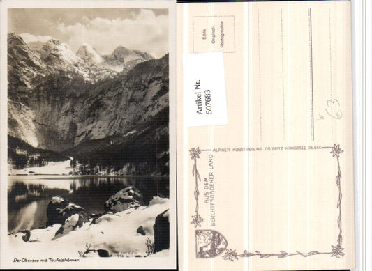 507683,Obersee See b. Schönau m. Teufelshörner Bergkulisse Winterbild