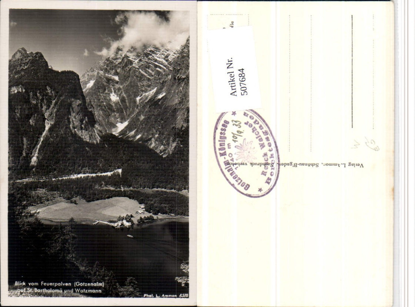 507684, View from Feuerpalven towards St. Bartholomä near Schönau, mountain scenery