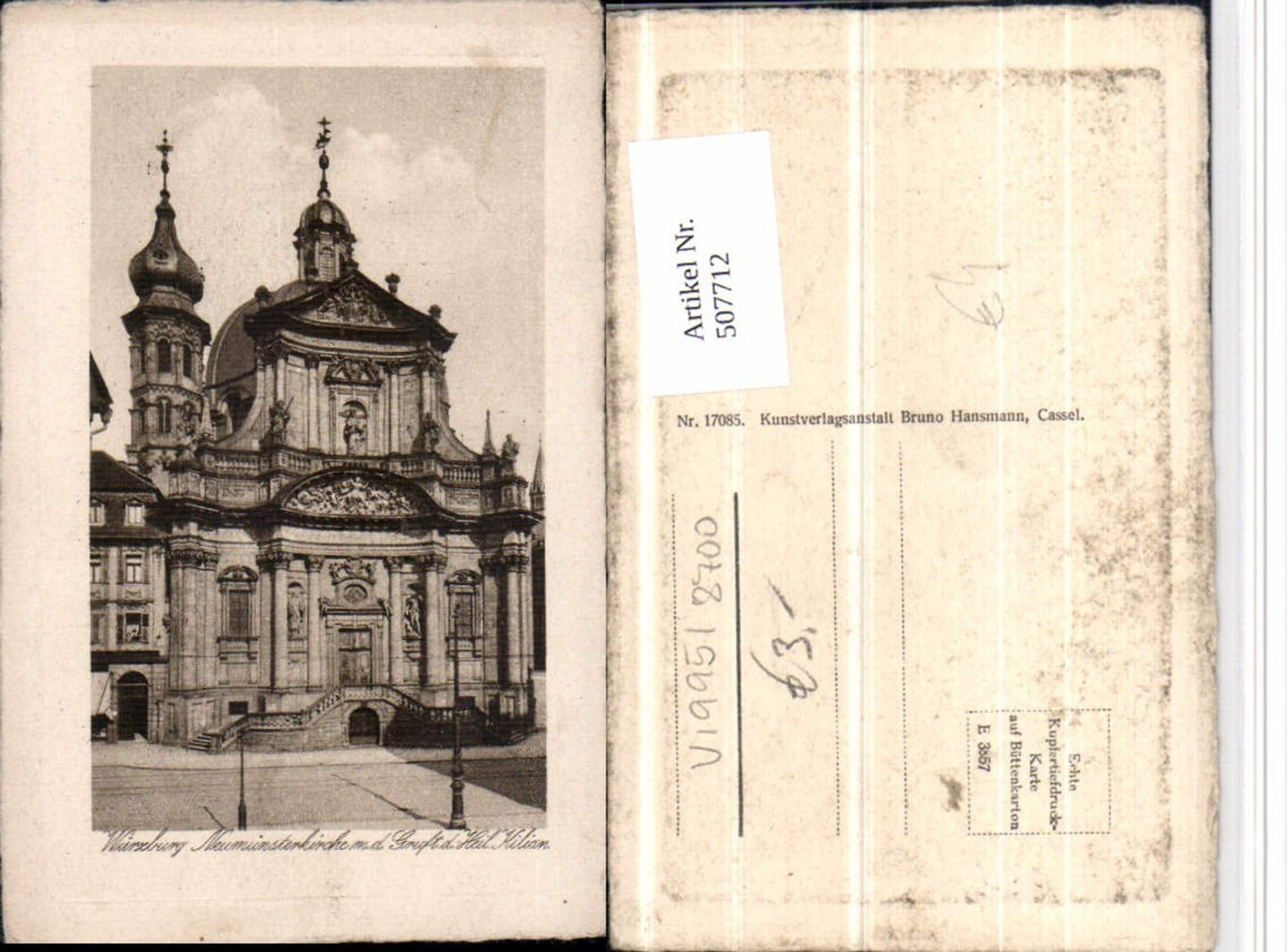507712,Würzburg Neumünsterkirche Kirche m. Gruft Hl. Kilian