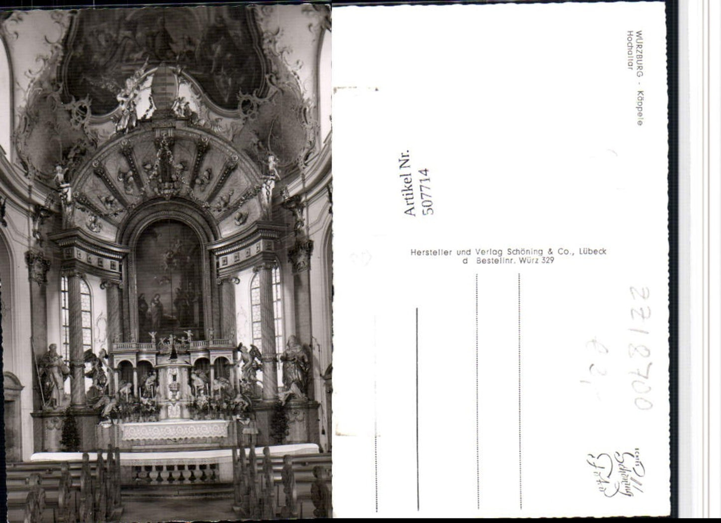 507714,Würzburg Käppele Kirche Innenansicht Hochaltar