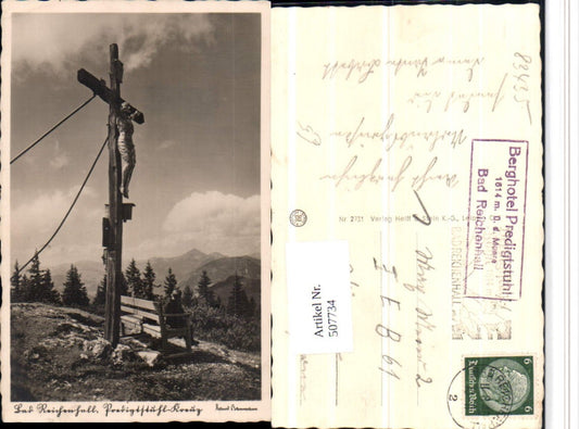 507734,Bad Reichenhall Predigtstuhl-Kreuz Gipfelkreuz Bergkulisse