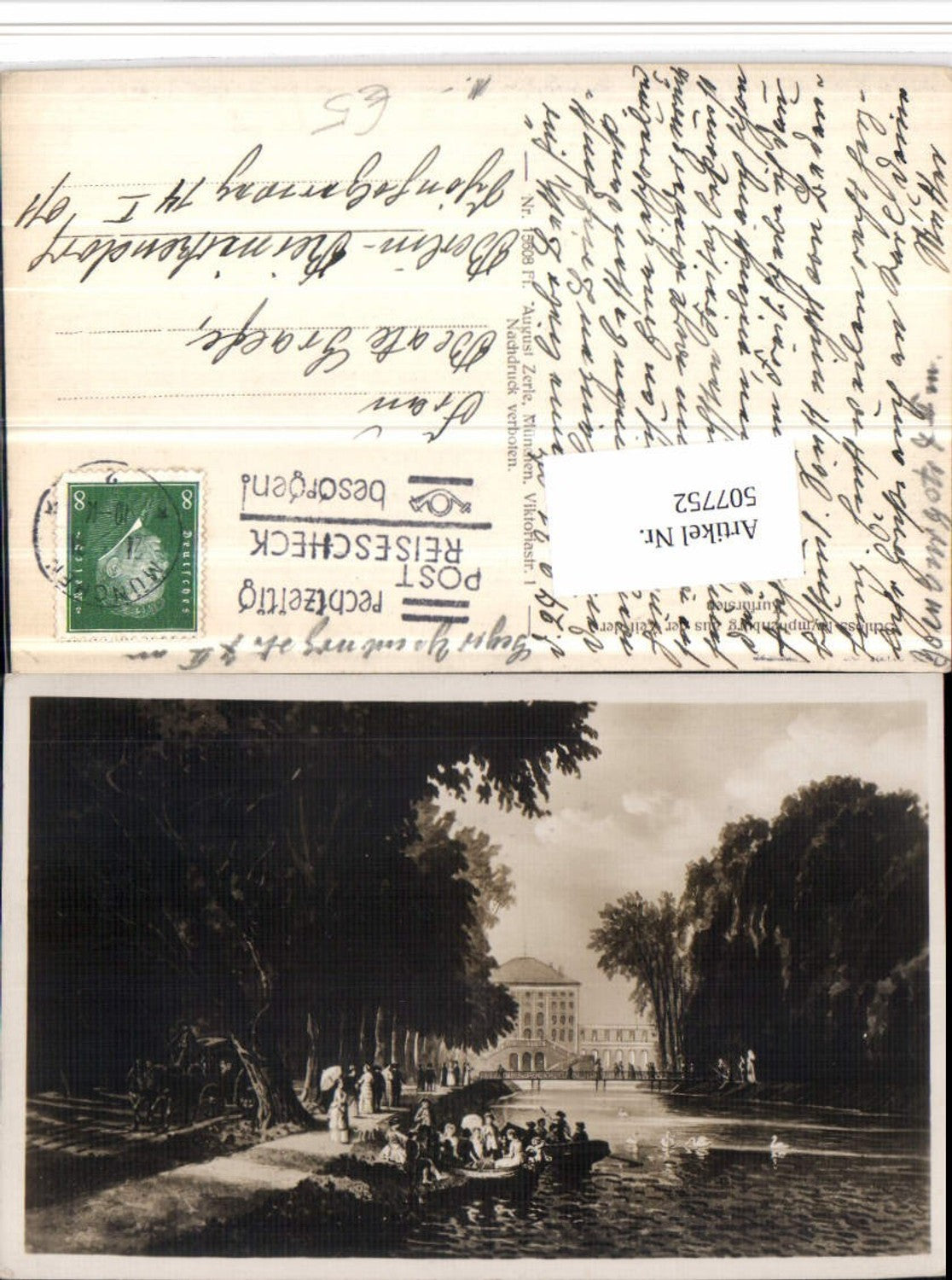 507752,Künstler AK München Schloss Nymphenburg Ruderboote