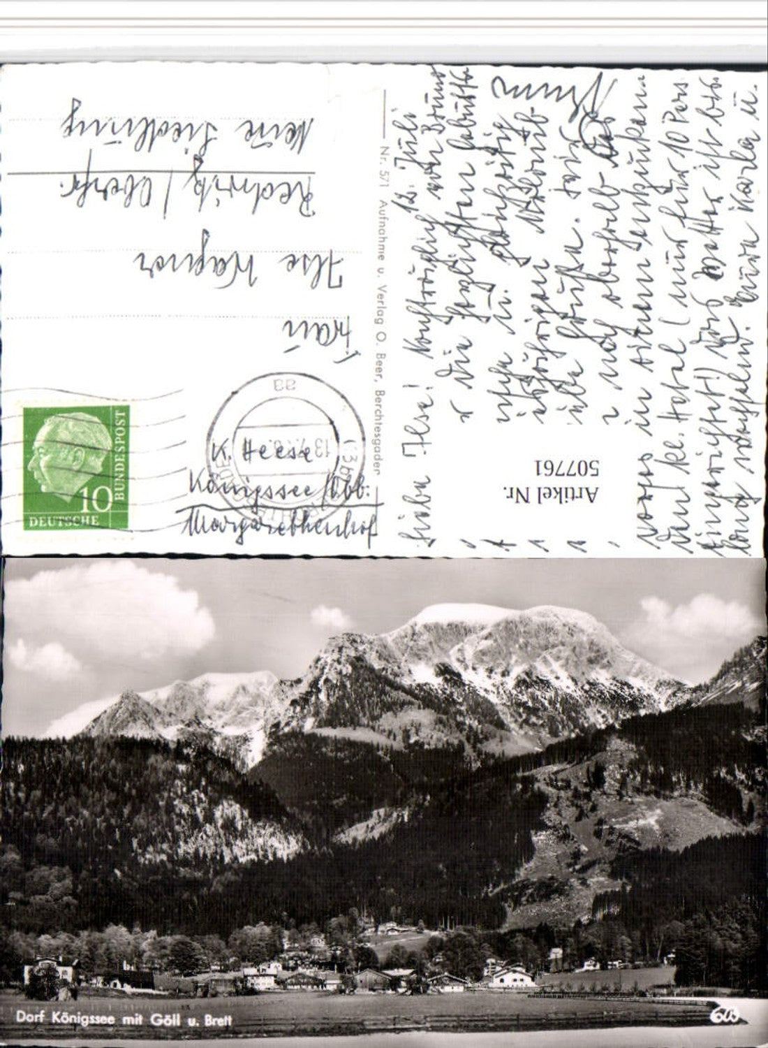 507761,Dorf Königssee b. Schönau Totale m. Göll u. Brett Bergkulisse